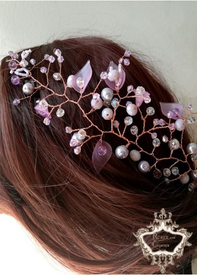 Hairvine украшение за коса в цвят светло лилаво - Lilac by Rosie